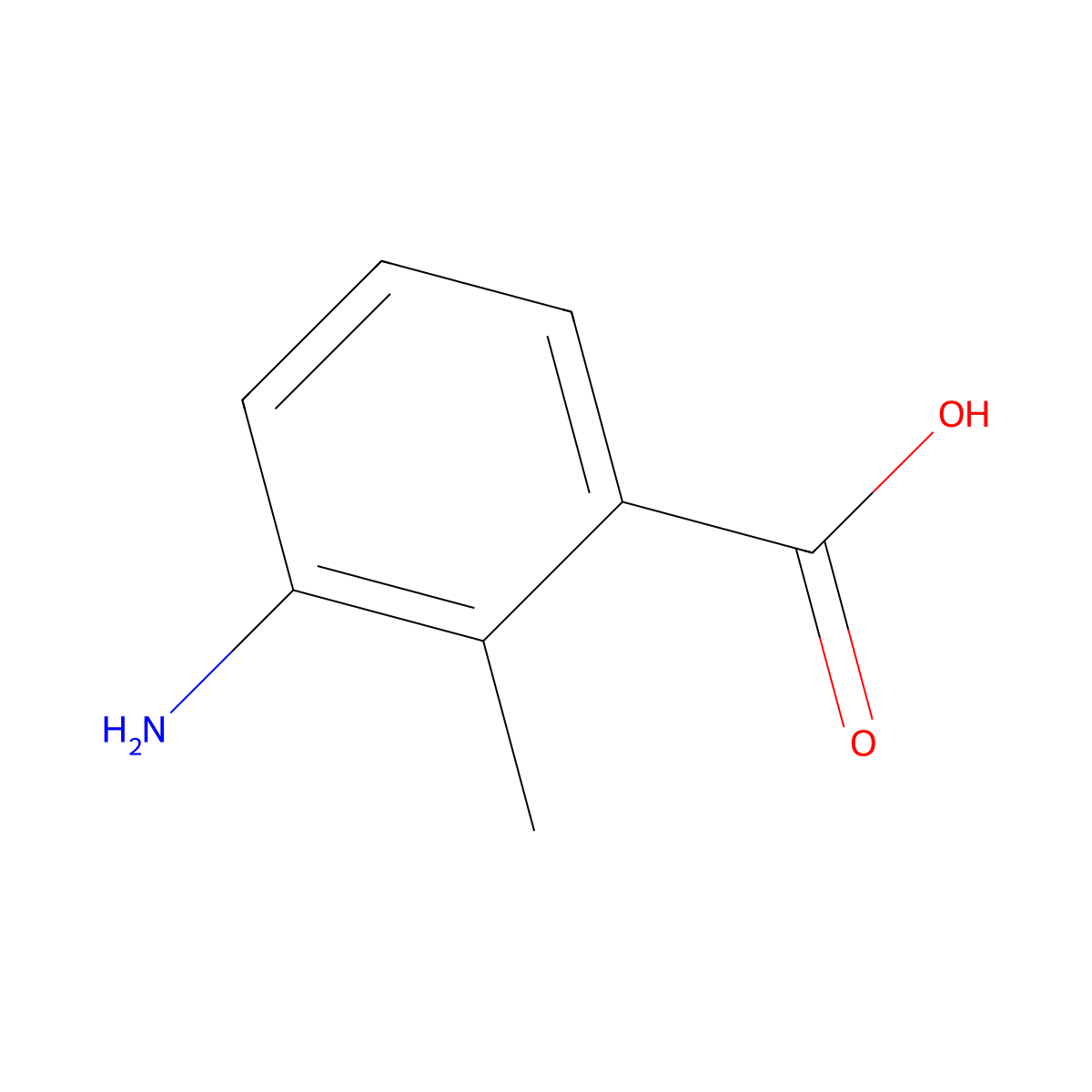 3-Amino-2-methylbenzoic acid molecular structure, CAS 52130-17-3