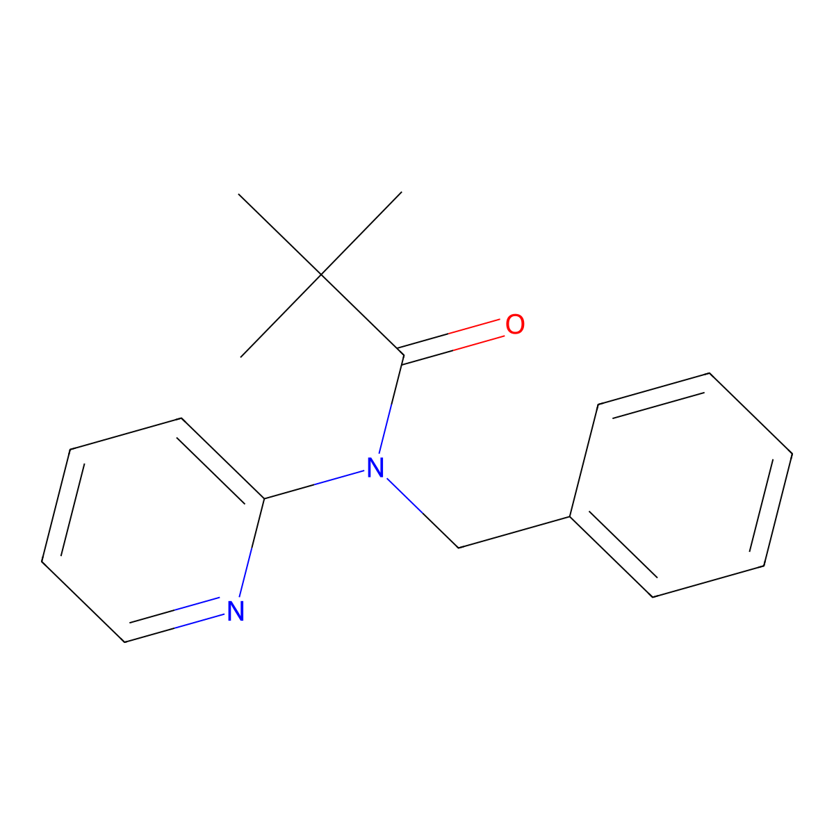 N-benzyl-2,2-dimethyl-N-(pyridin-2-yl)propanamide molecular structure, CAS 521300-02-7