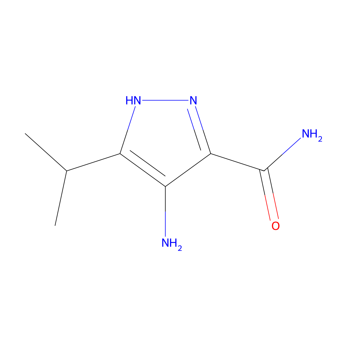 4-amino-3-(propan-2-yl)-1H-pyrazole-5-carboxamide molecular structure, CAS 521300-03-8