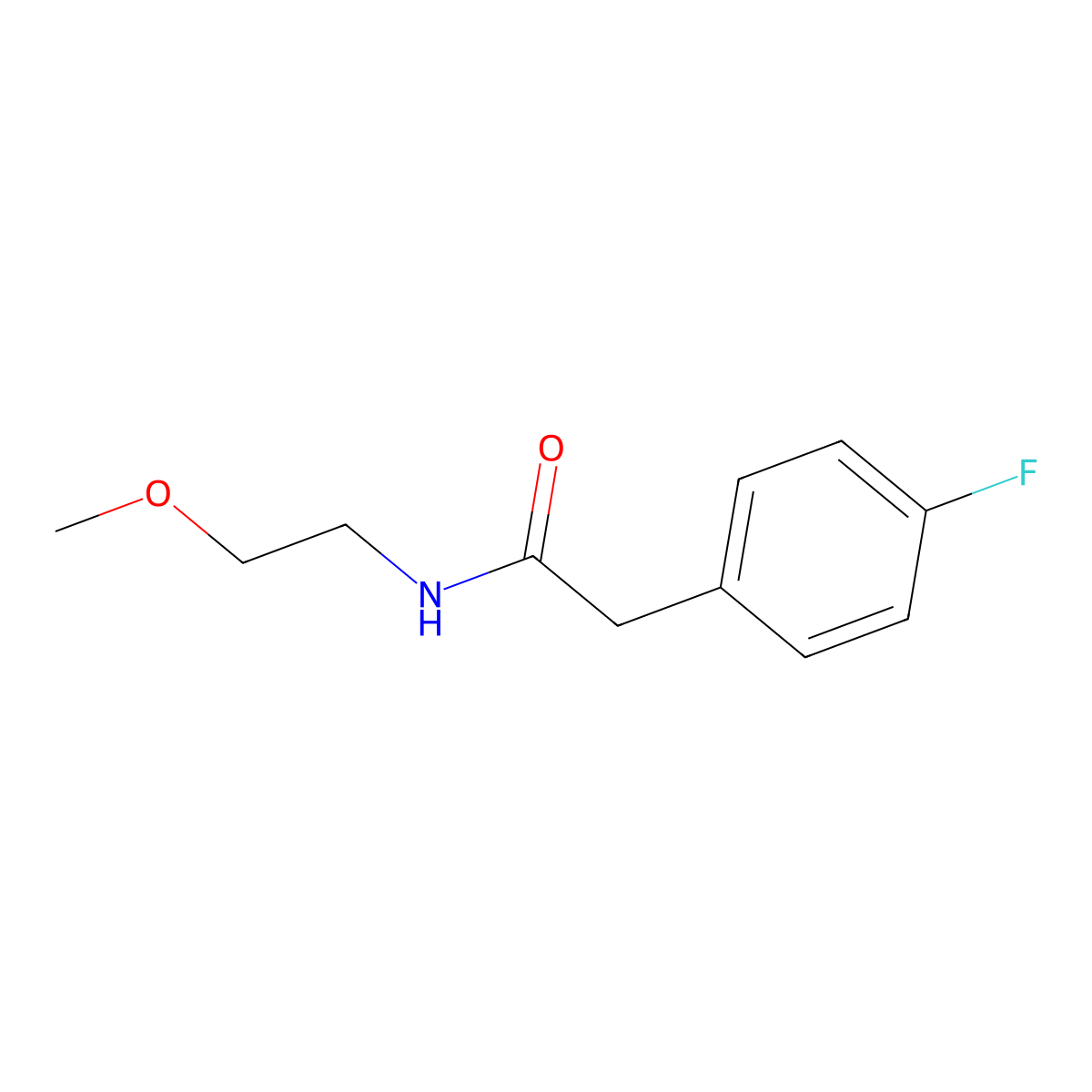 2-(4-fluorophenyl)-N-(2-methoxyethyl)acetamide molecular structure, CAS 521300-10-7