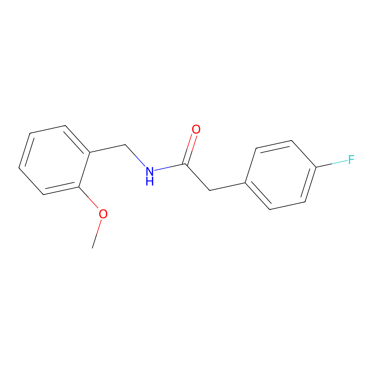 2-(4-fluorophenyl)-N-[(2-methoxyphenyl)methyl]acetamide molecular structure, CAS 521300-12-9