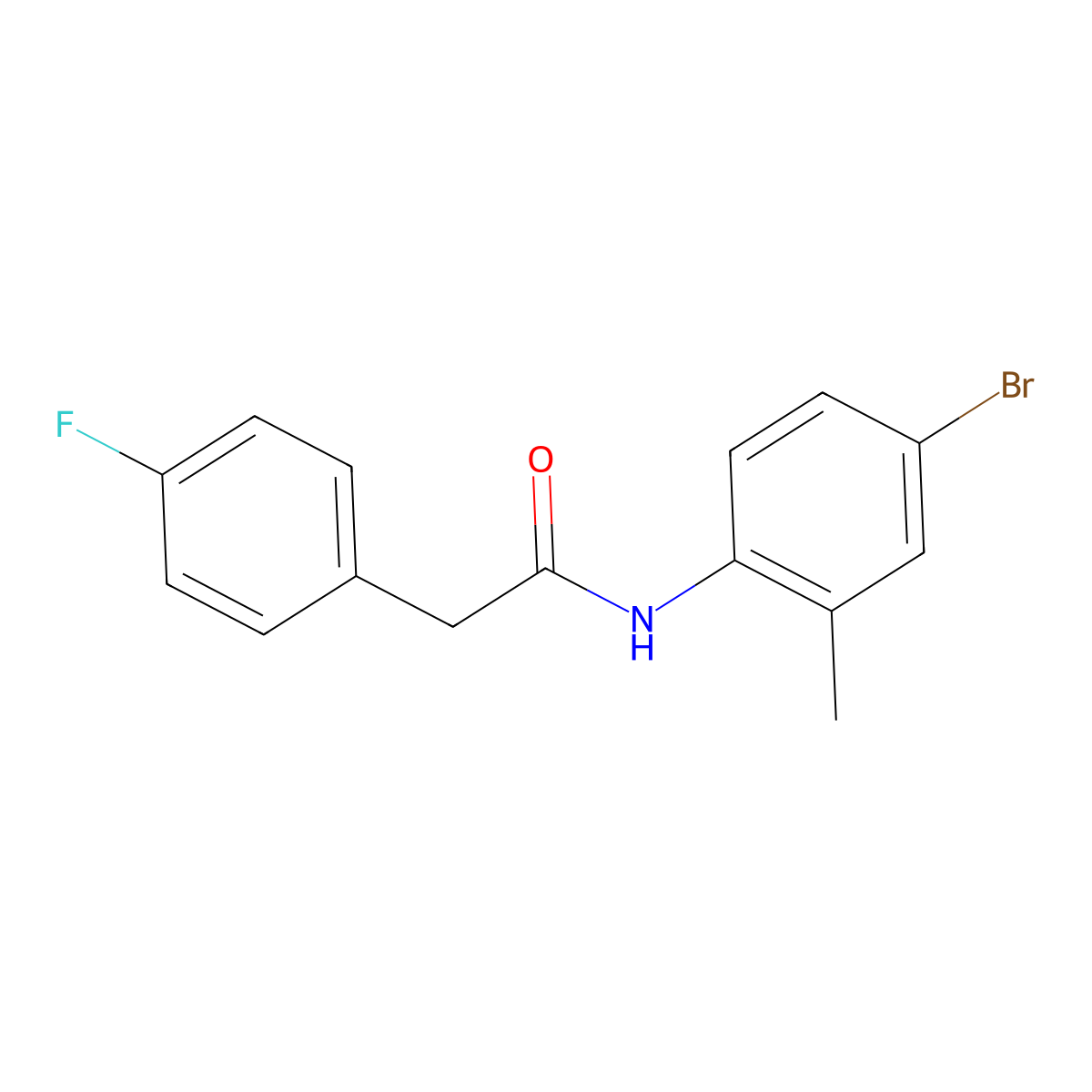 N-(4-bromo-2-methylphenyl)-2-(4-fluorophenyl)acetamide molecular structure, CAS 521300-18-5