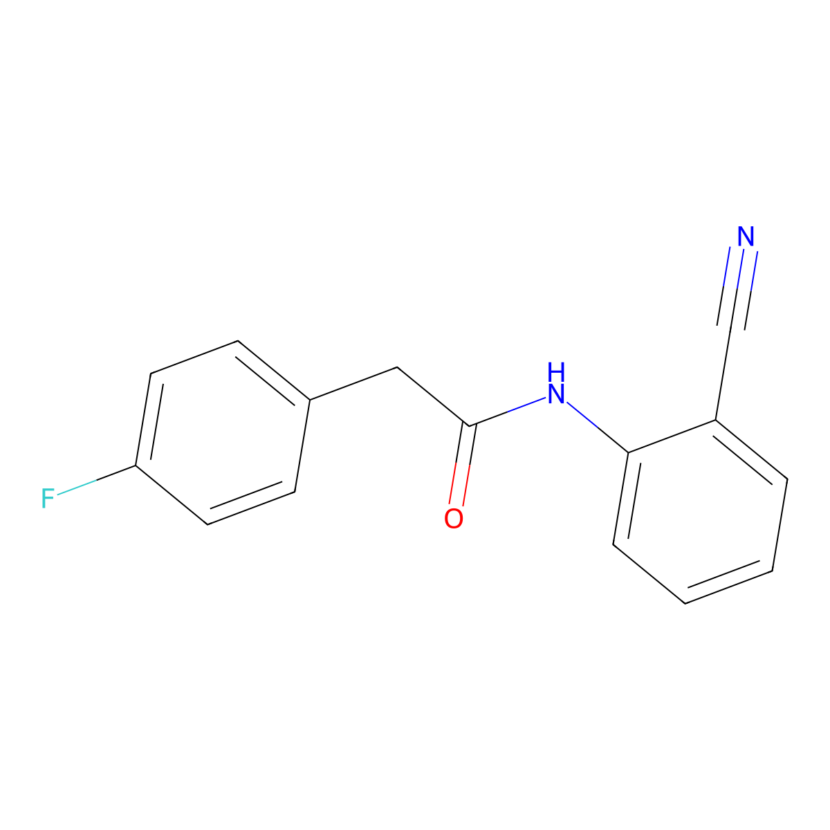 N-(2-cyanophenyl)-2-(4-fluorophenyl)acetamide molecular structure, CAS 521300-24-3