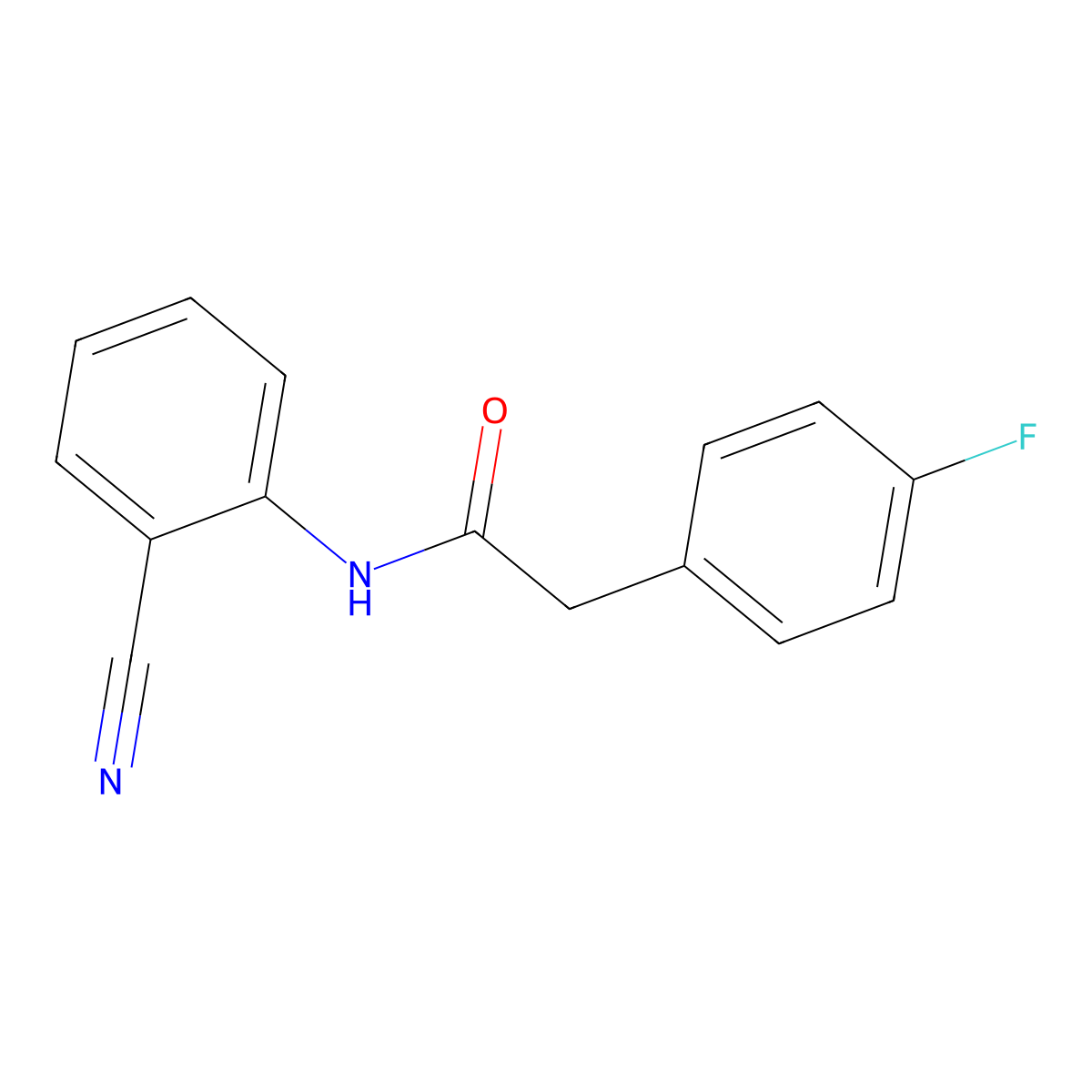 N-(2-cyanophenyl)-2-(4-fluorophenyl)acetamide molecular structure, CAS 521300-24-3