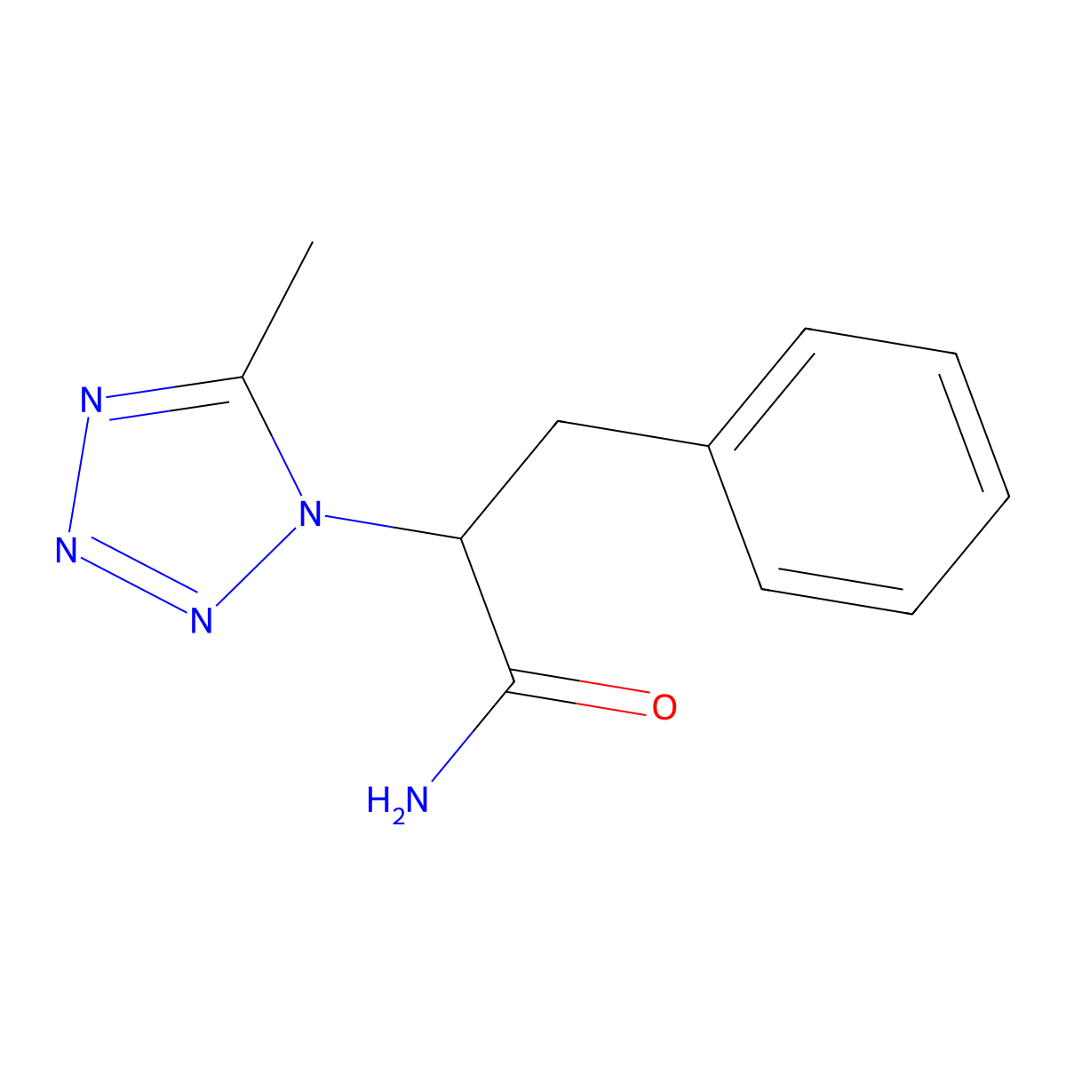 2-(5-Methyltetrazol-1-yl)-3-phenylpropanamide molecular structure, CAS 521301-15-5