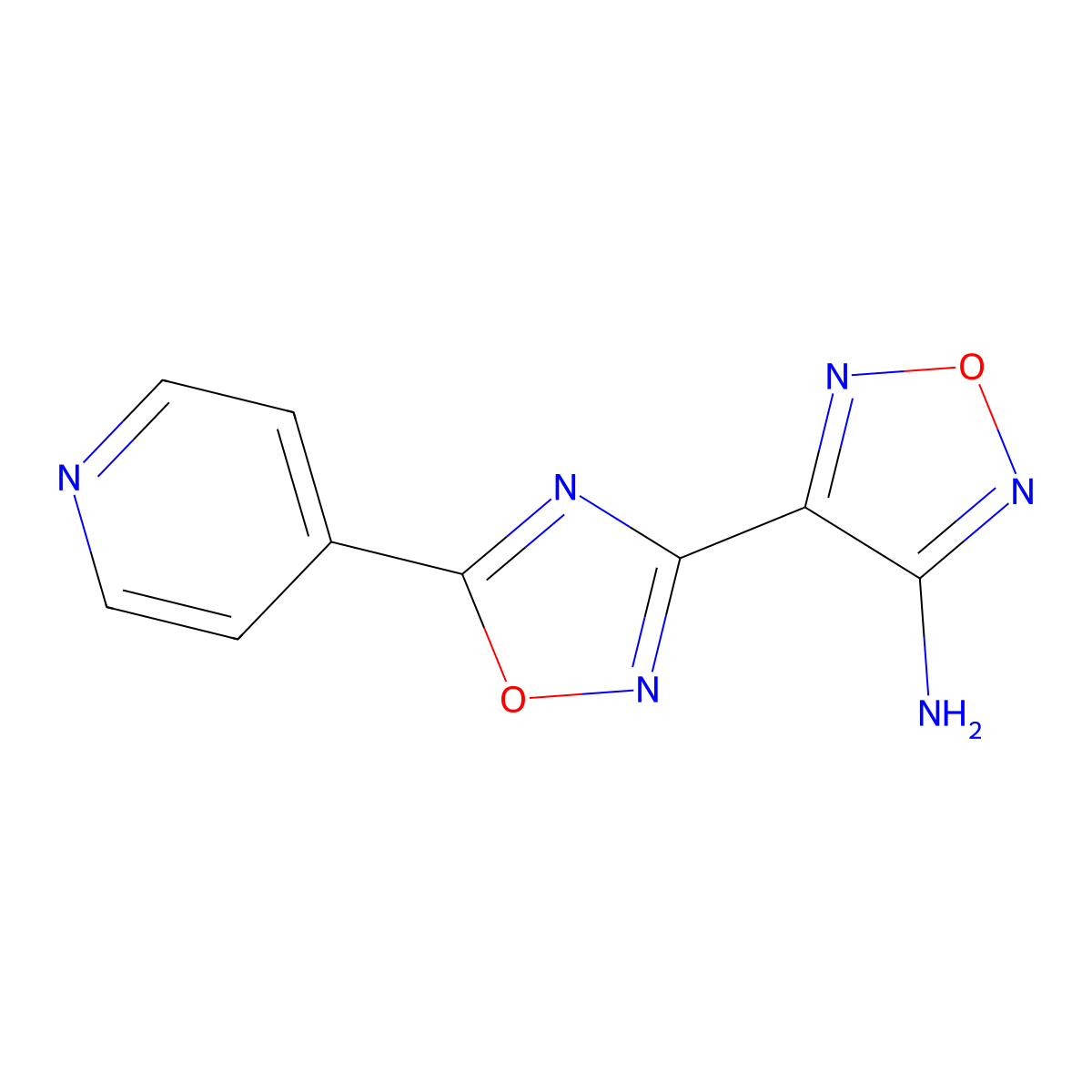 4-(5-(Pyridin-4-yl)-1,2,4-oxadiazol-3-yl)-1,2,5-oxadiazol-3-amine molecular structure, CAS 521301-40-6