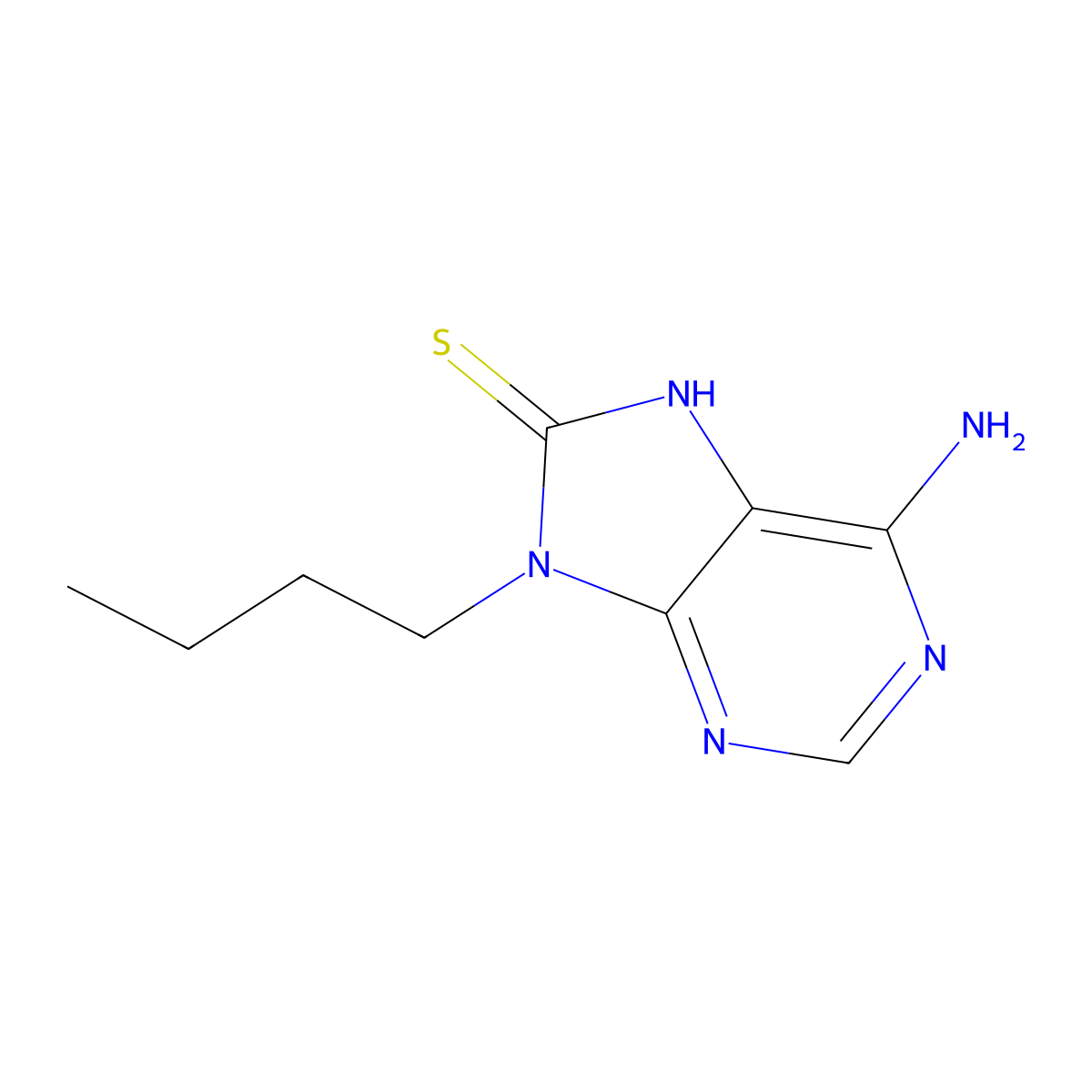 6-amino-9-butyl-9H-purine-8-thiol molecular structure, CAS 521308-65-6