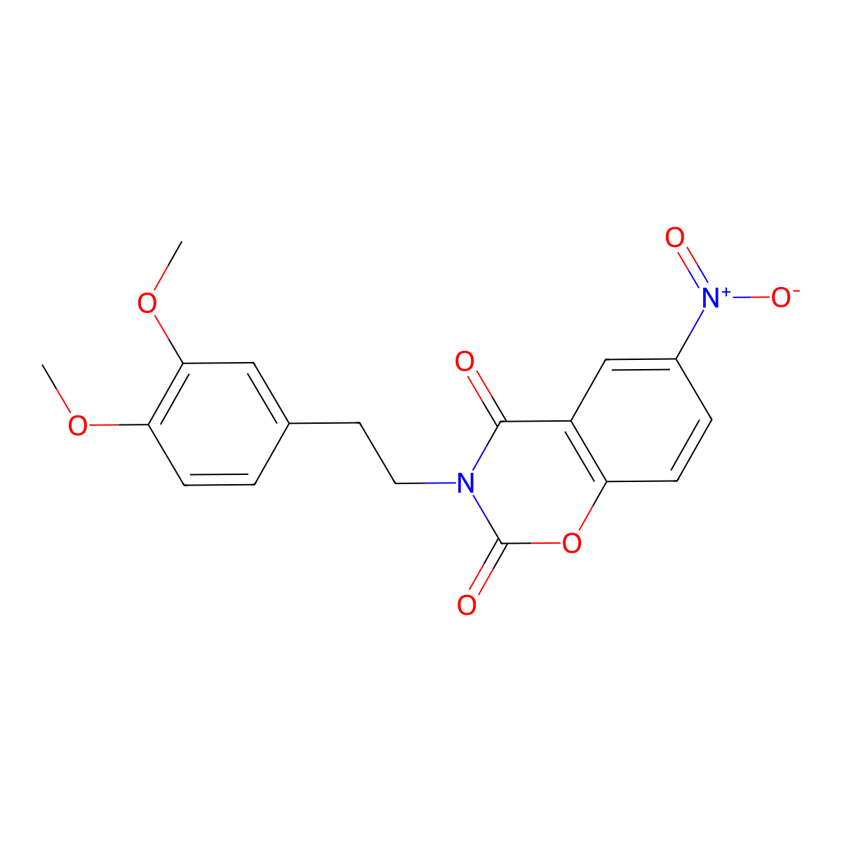 3-(3,4-dimethoxyphenethyl)-6-nitro-2H-1,3-benzoxazine-2,4(3H)-dione molecular structure, CAS 521313-27-9