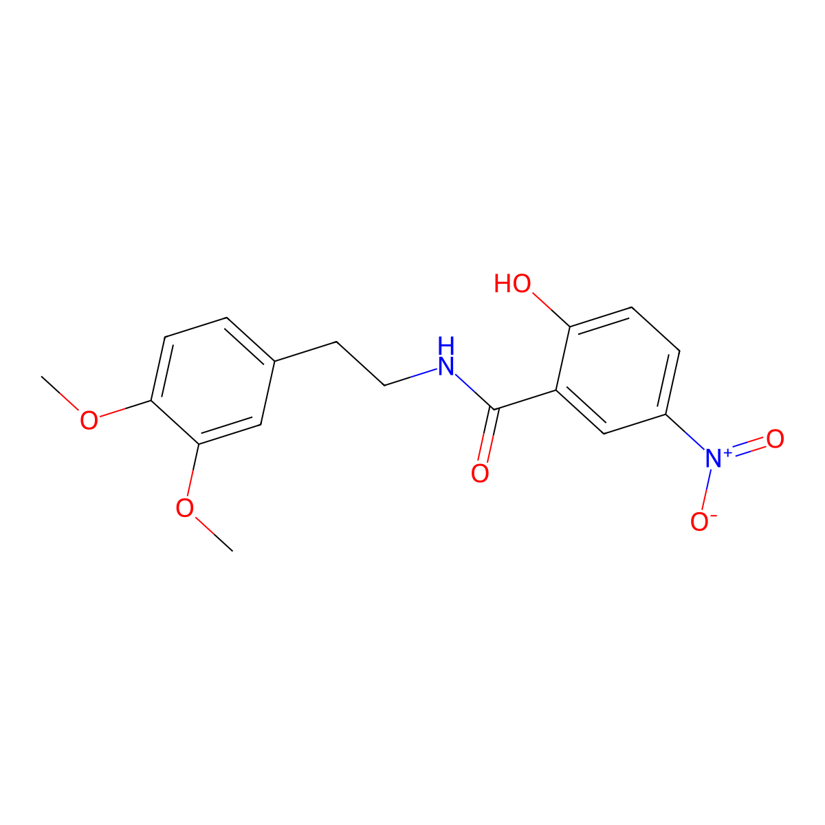 N-(3,4-dimethoxyphenethyl)-2-hydroxy-5-nitrobenzenecarboxamide molecular structure, CAS 521313-28-0