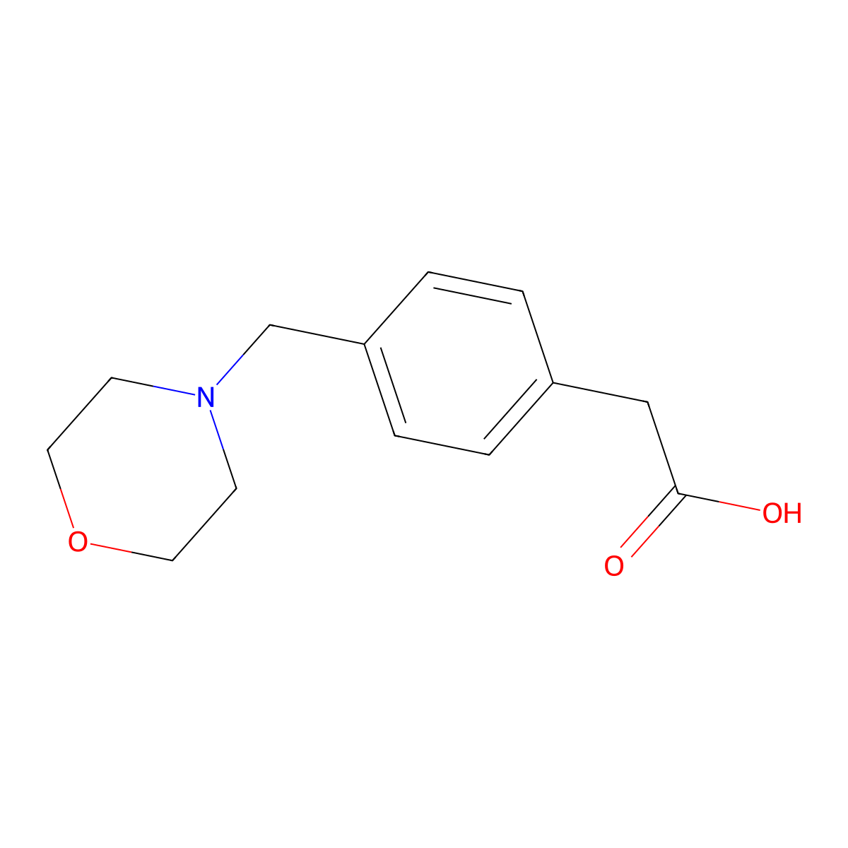 2-(4-(Morpholinomethyl)phenyl)acetic acid molecular structure, CAS 521313-48-4