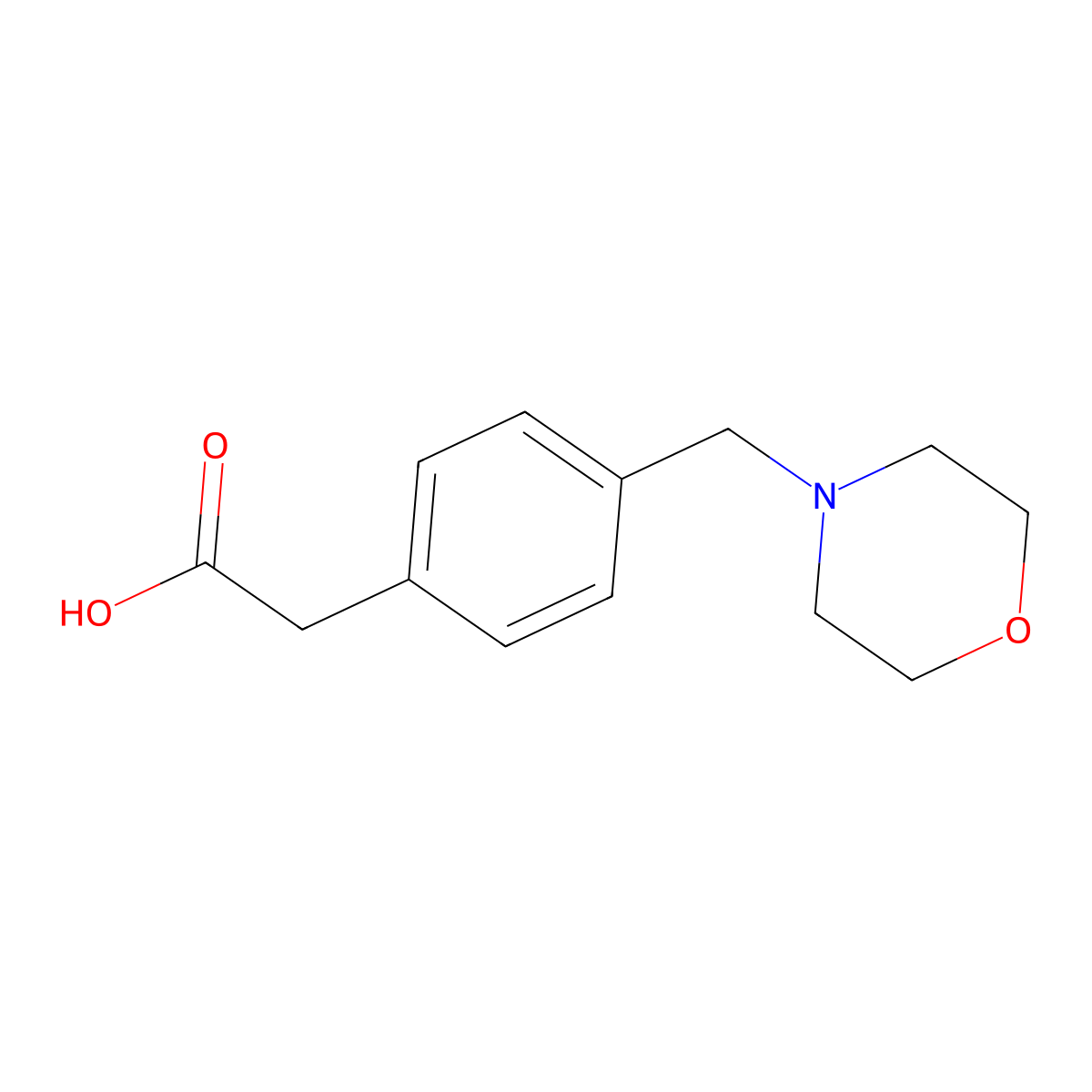 2-(4-(Morpholinomethyl)phenyl)acetic acid molecular structure, CAS 521313-48-4