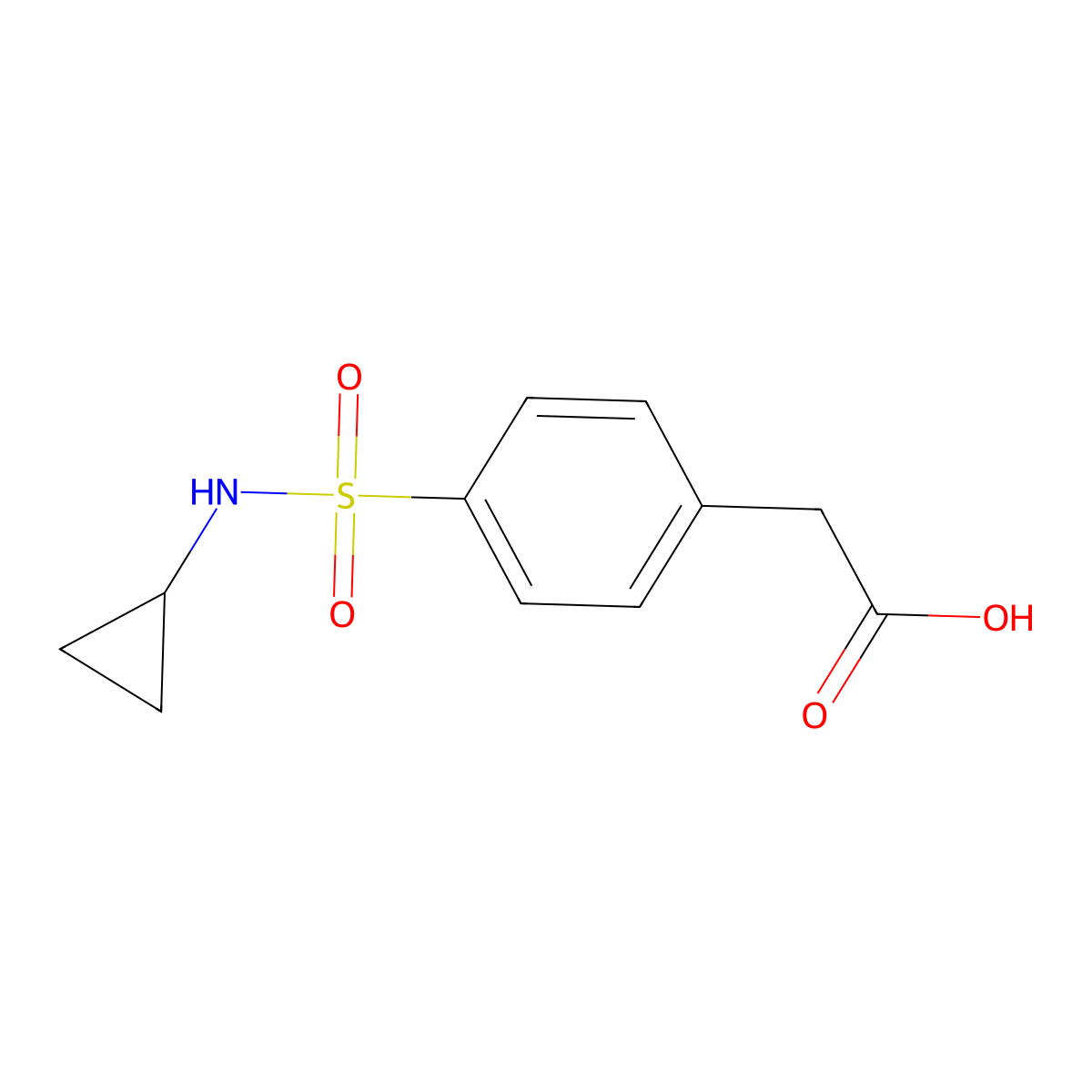 2-[4-(Cyclopropylsulfamoyl)phenyl]acetic acid molecular structure, CAS 521313-98-4