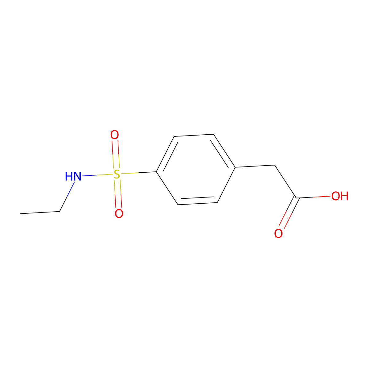 2-[4-(Ethylsulfamoyl)phenyl]acetic acid molecular structure, CAS 521314-04-5