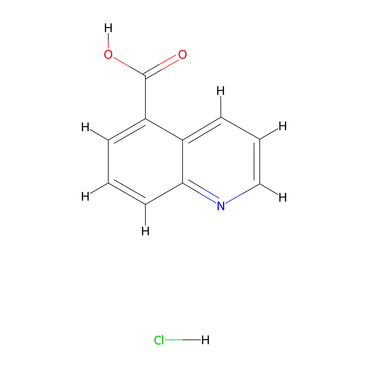 Quinoline-5-carboxylic acid hydrochloride molecular structure, CAS 521314-28-3