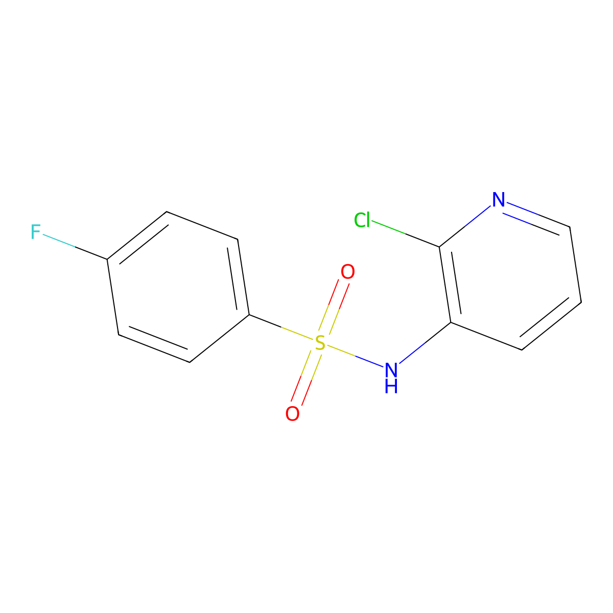 N-(2-chloro-3-pyridinyl)-4-fluorobenzenesulfonamide molecular structure, CAS 521318-27-4