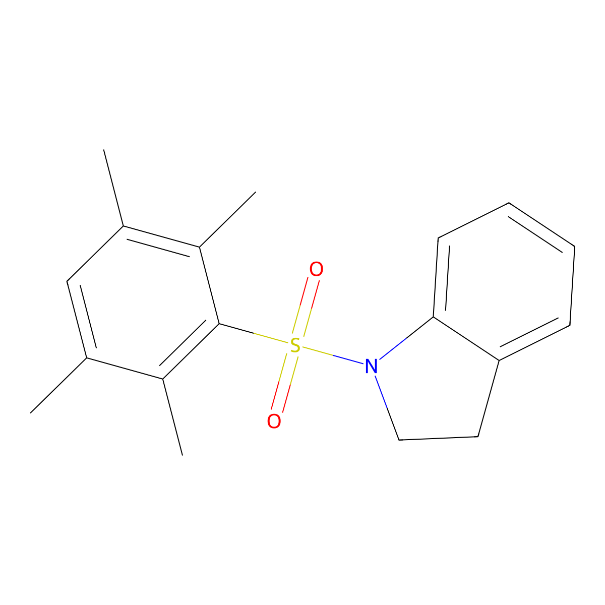 [(2,3,5,6-Tetramethylphenyl)sulfonyl]indoline molecular structure, CAS 521318-29-6