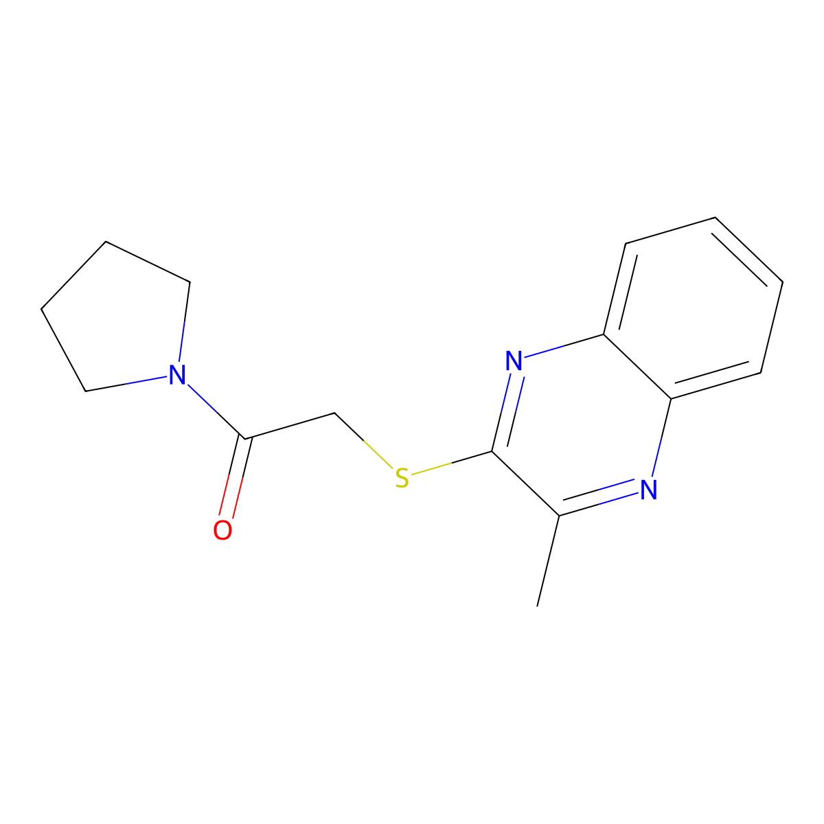 2-[(3-Methylquinoxalin-2-yl)sulfanyl]-1-(pyrrolidin-1-yl)ethan-1-one molecular structure, CAS 521318-58-1