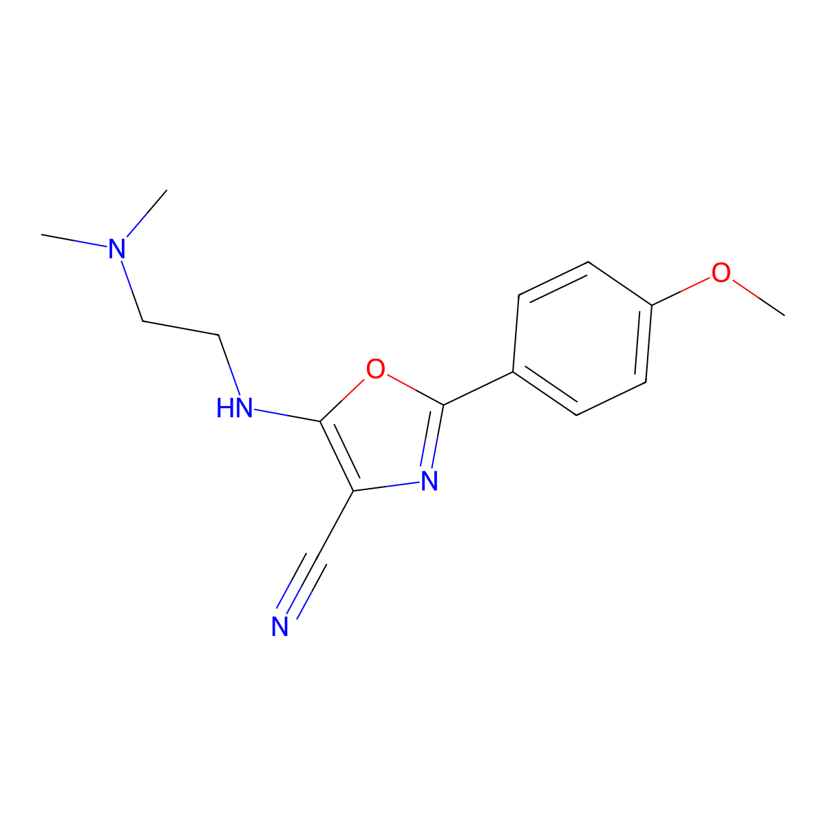 5-{[2-(Dimethylamino)ethyl]amino}-2-(4-methoxyphenyl)-1,3-oxazole-4-carbonitrile molecular structure, CAS 521318-61-6
