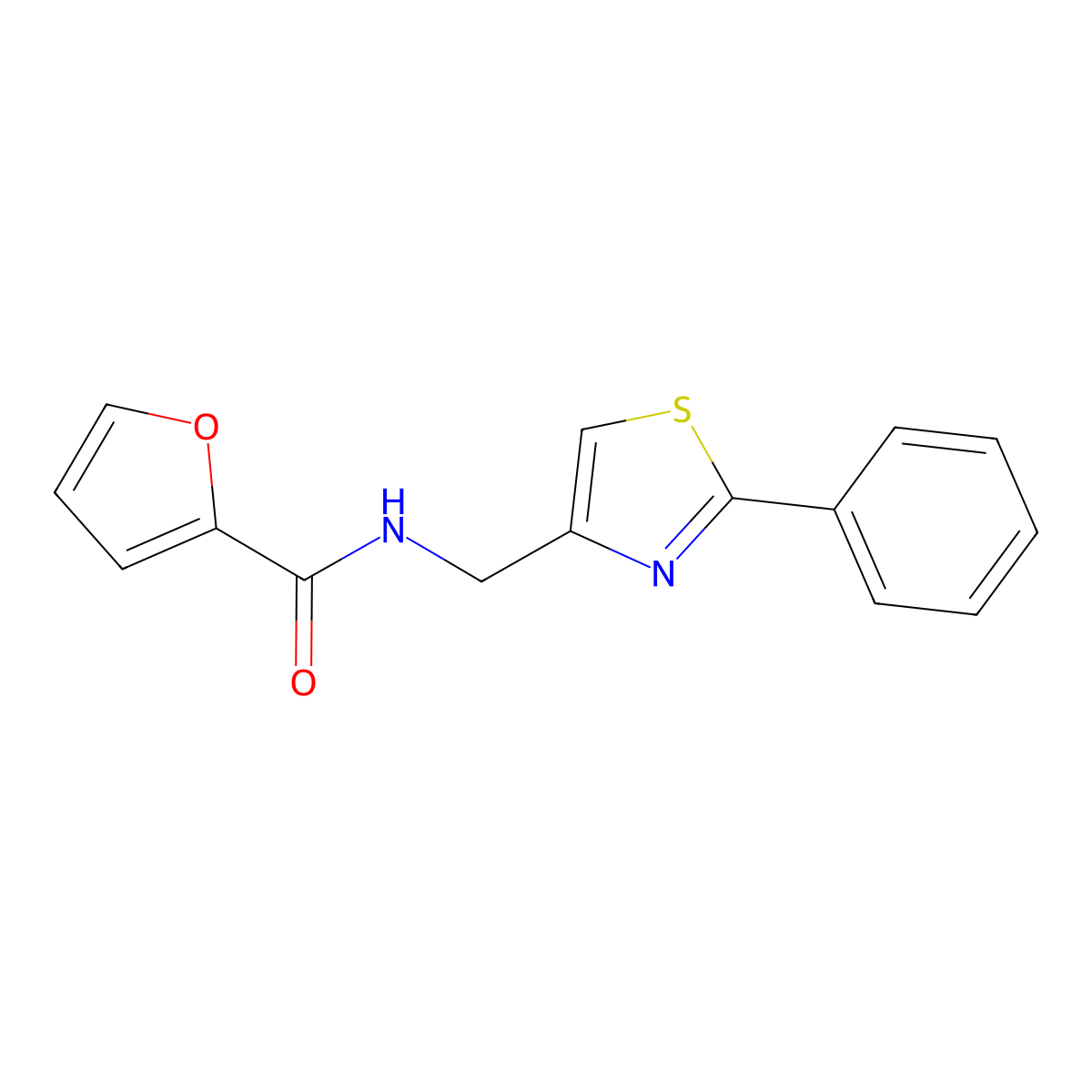 N-[(2-phenyl-1,3-thiazol-4-yl)methyl]furan-2-carboxamide molecular structure, CAS 521319-95-9