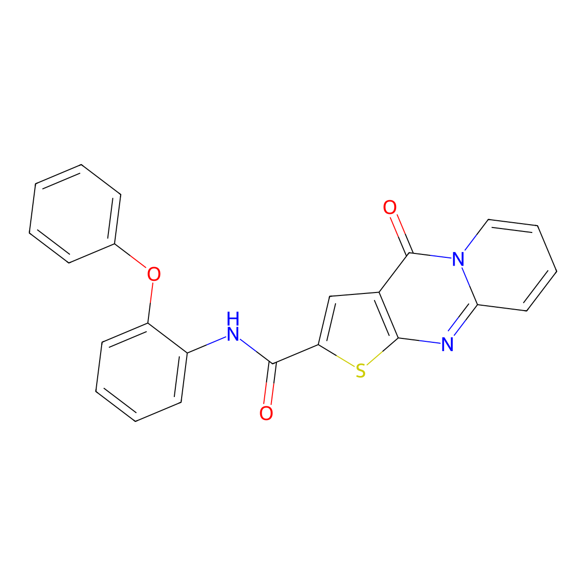 2-oxo-N-(2-phenoxyphenyl)-6-thia-1,8-diazatricyclo[7.4.0.0^{3,7}]trideca-3(7),4,8,10,12-pentaene-5-carboxamide molecular structure, CAS 521322-02-1