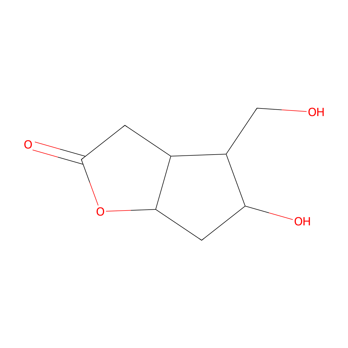 5-hydroxy-4-(hydroxymethyl)hexahydro-2H-cyclopenta[b]furan-2-one molecular structure, CAS 521323-11-5
