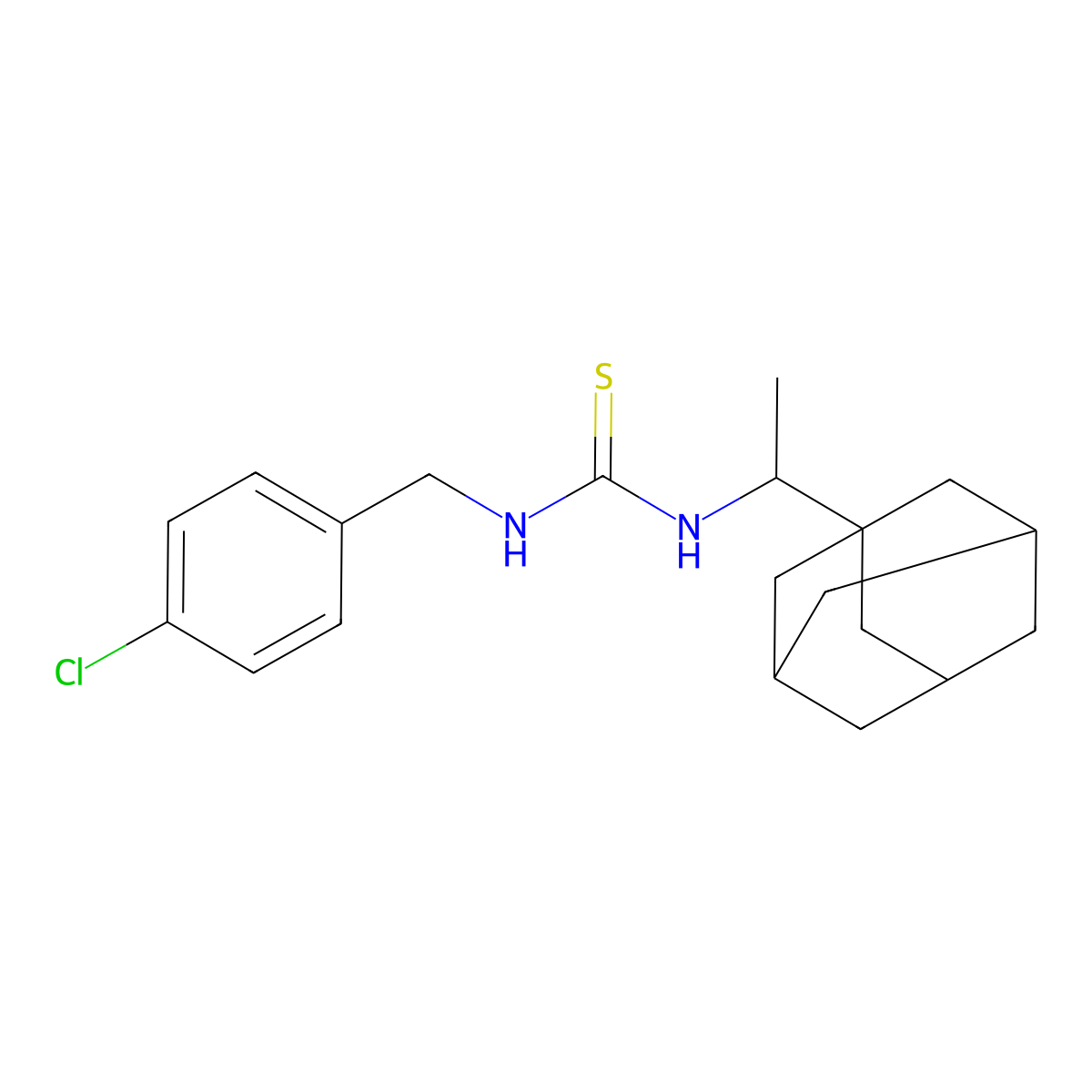 1-[1-(1-Adamantyl)ethyl]-3-[(4-chlorophenyl)methyl]thiourea molecular structure, CAS 521327-73-1