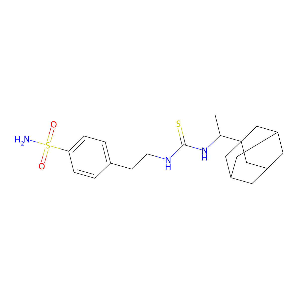 1-[1-(1-Adamantyl)ethyl]-3-[2-(4-sulfamoylphenyl)ethyl]thiourea molecular structure, CAS 521327-77-5