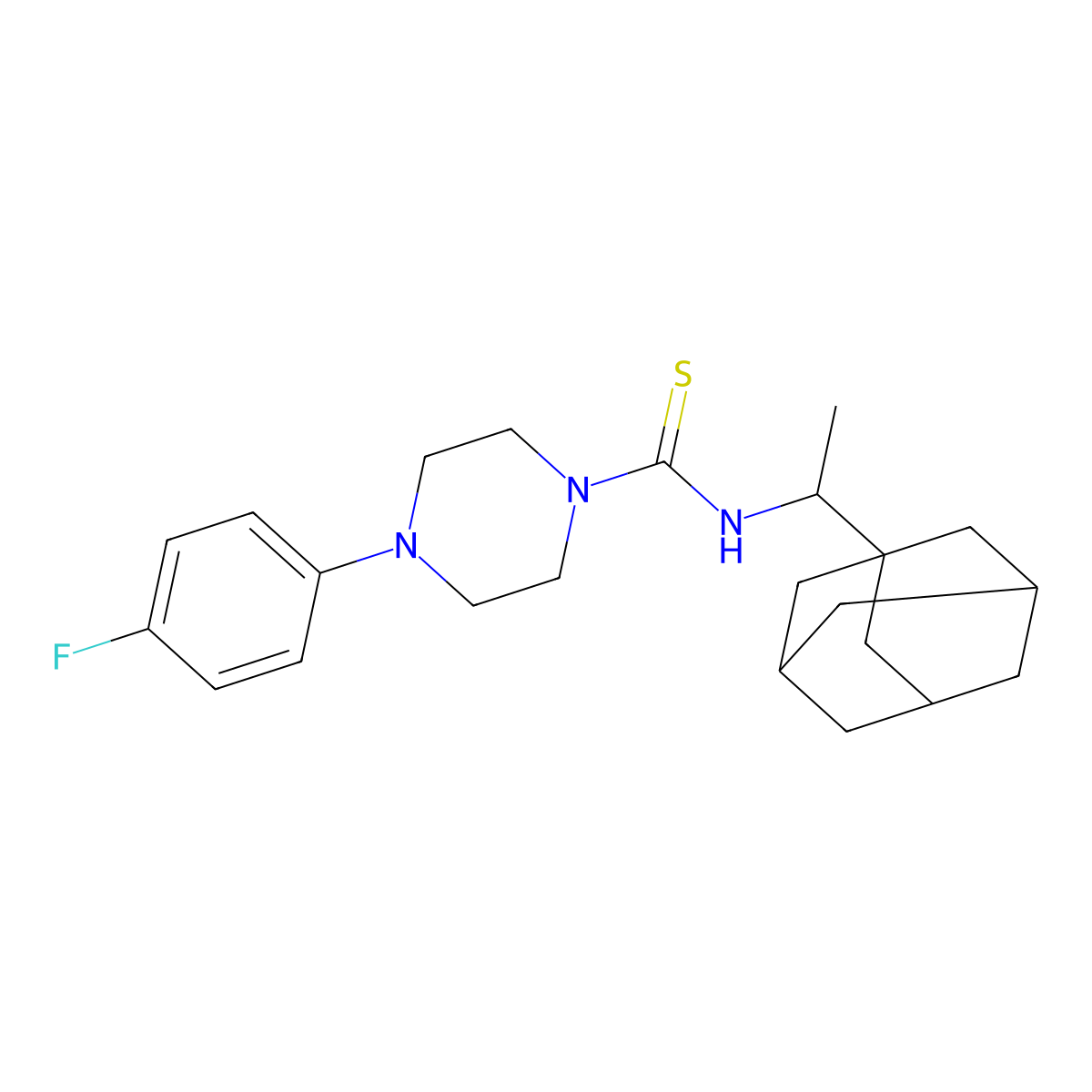 [(Adamantanylethyl)amino][4-(4-fluorophenyl)piperazinyl]methane-1-thione molecular structure, CAS 521327-81-1
