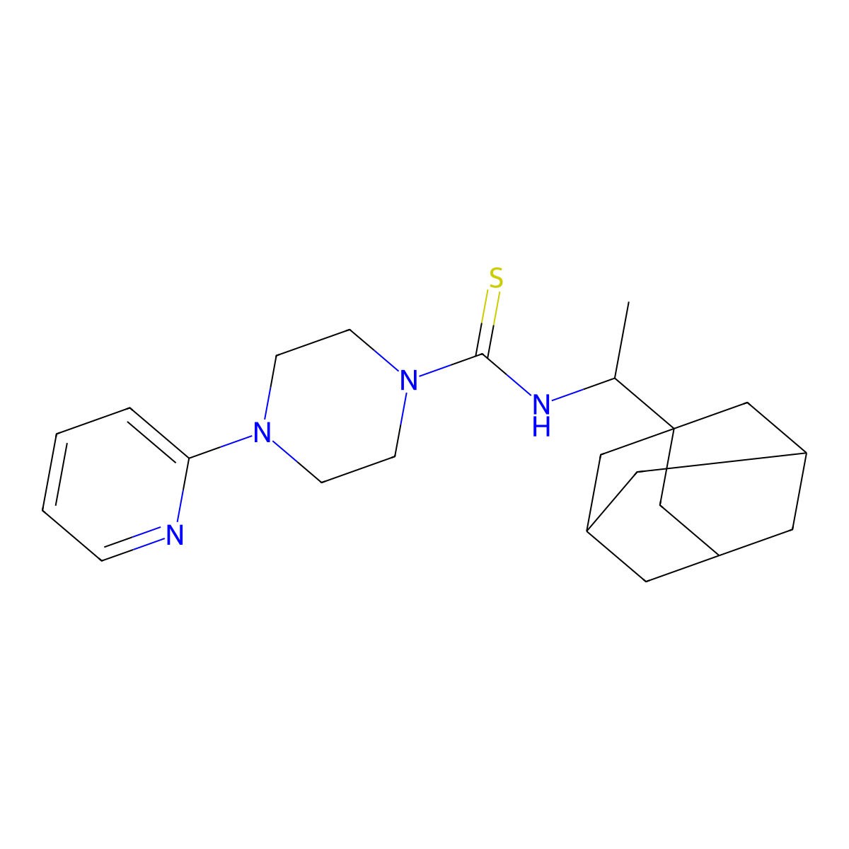 N-[1-(1-adamantyl)ethyl]-4-pyridin-2-ylpiperazine-1-carbothioamide molecular structure, CAS 521327-85-5