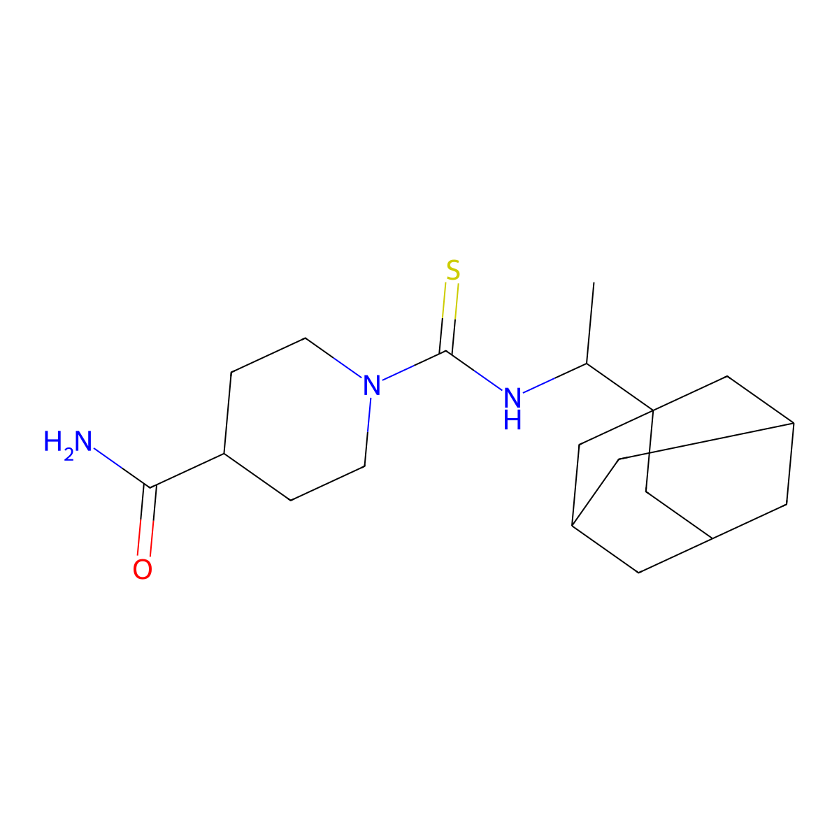 1-[1-(1-Adamantyl)ethylcarbamothioyl]piperidine-4-carboxamide molecular structure, CAS 521327-86-6