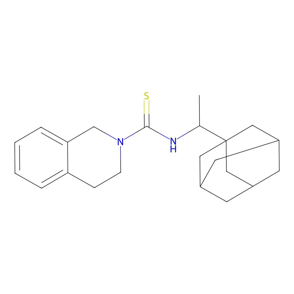 N-[1-(1-adamantyl)ethyl]-3,4-dihydro-1H-isoquinoline-2-carbothioamide molecular structure, CAS 521327-87-7