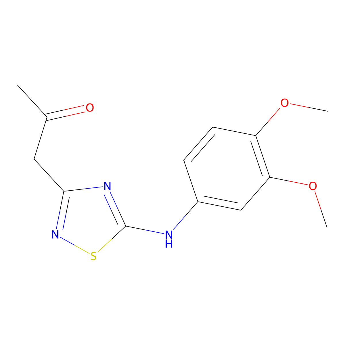 1-{5-[(3,4-Dimethoxyphenyl)amino]-1,2,4-thiadiazol-3-yl}propan-2-one molecular structure, CAS 521329-08-8