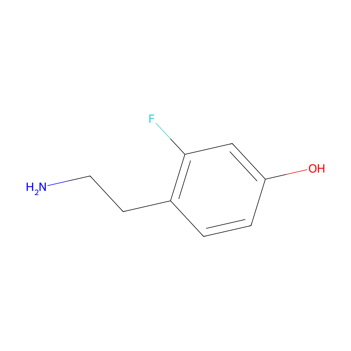 4-(2-Aminoethyl)-3-fluorophenol molecular structure, CAS 52133-37-6
