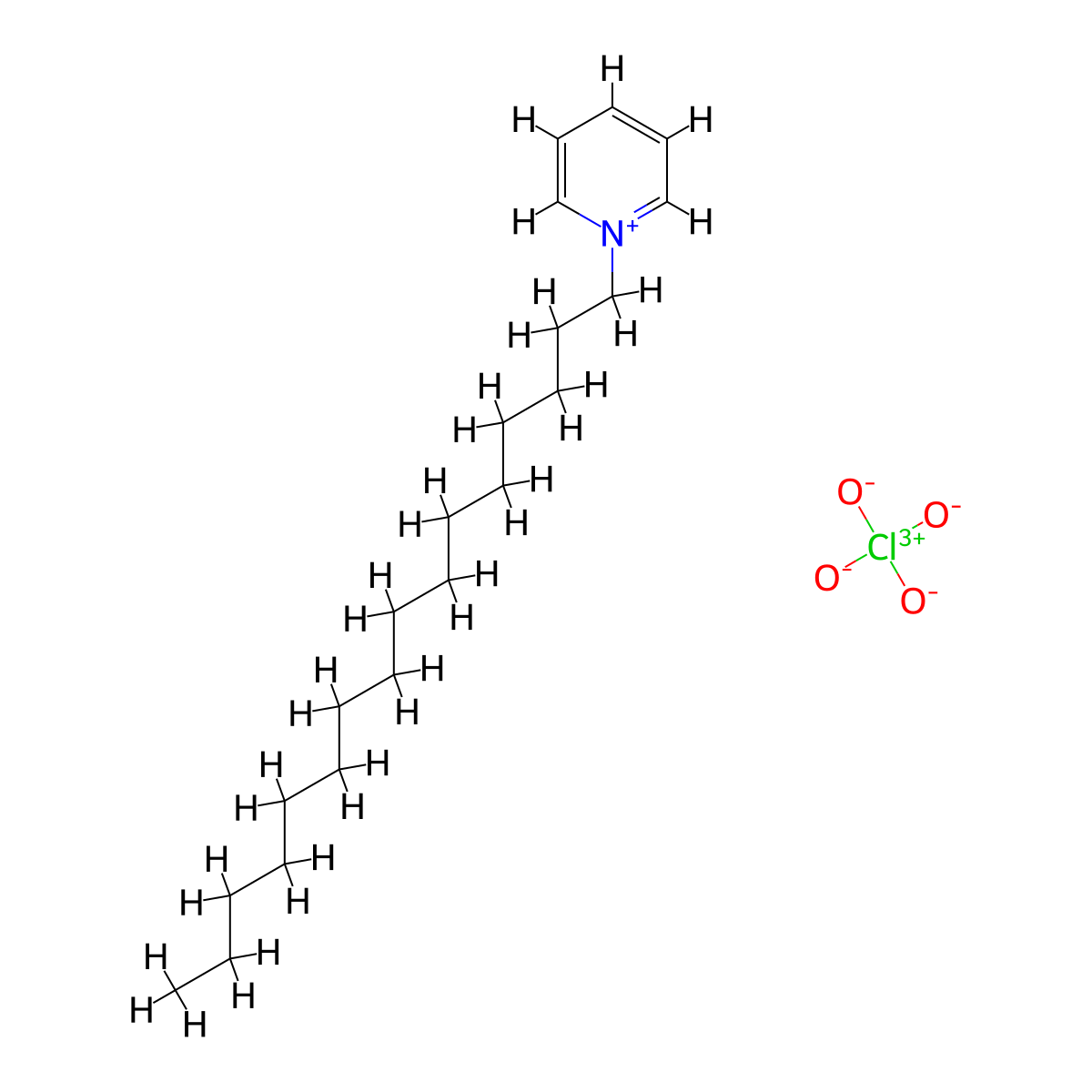 1-Hexadecylpyridin-1-ium perchlorate molecular structure, CAS 52137-53-8