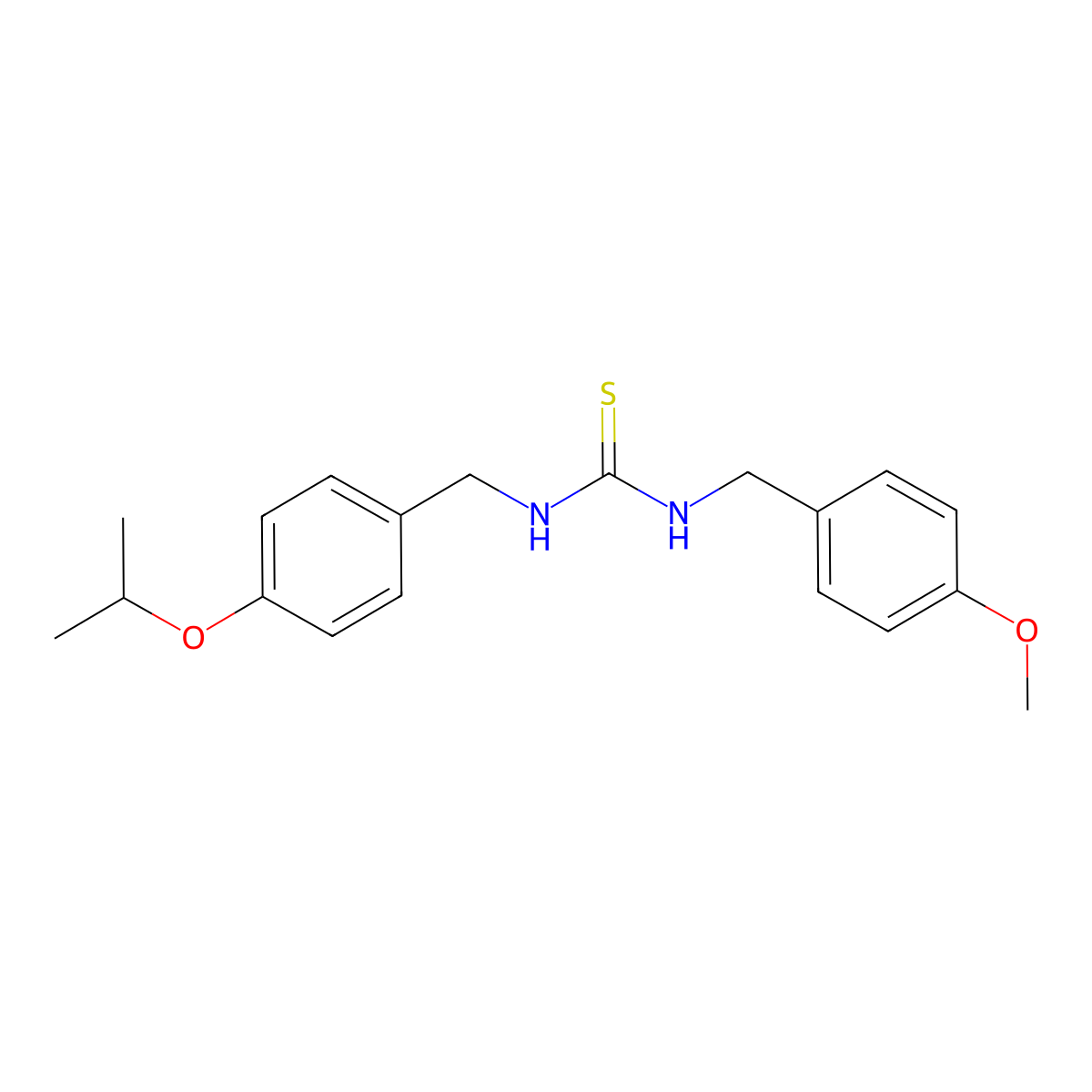 N-(4-isopropoxybenzyl)-N'-(4-methoxybenzyl)thiourea molecular structure, CAS 52142-48-0