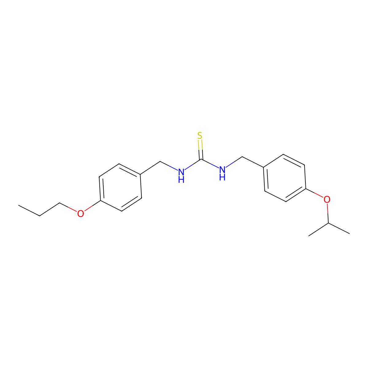 1-[(4-Propan-2-yloxyphenyl)methyl]-3-[(4-propoxyphenyl)methyl]thiourea molecular structure, CAS 52142-53-7