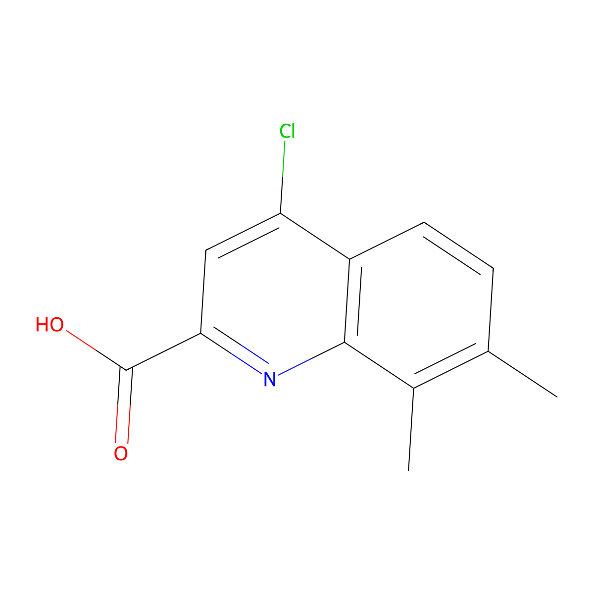 4-Chloro-7,8-dimethylquinoline-2-carboxylic acid molecular structure, CAS 52144-15-7