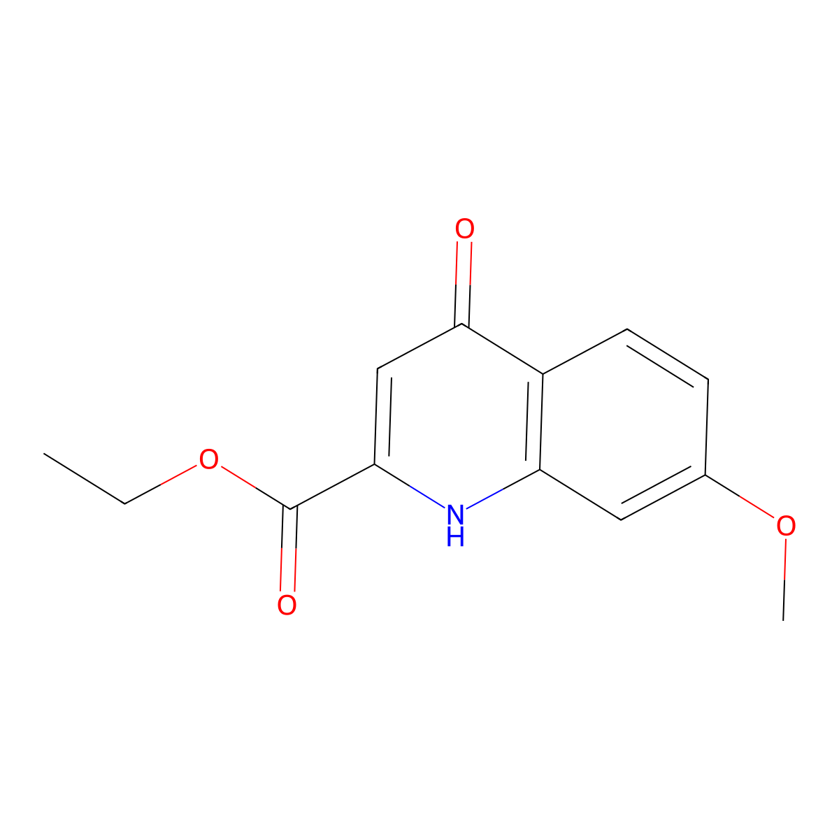 4-hydroxy-7-methoxy-2-Quinolinecarboxylic acid ethyl ester molecular structure, CAS 52144-17-9