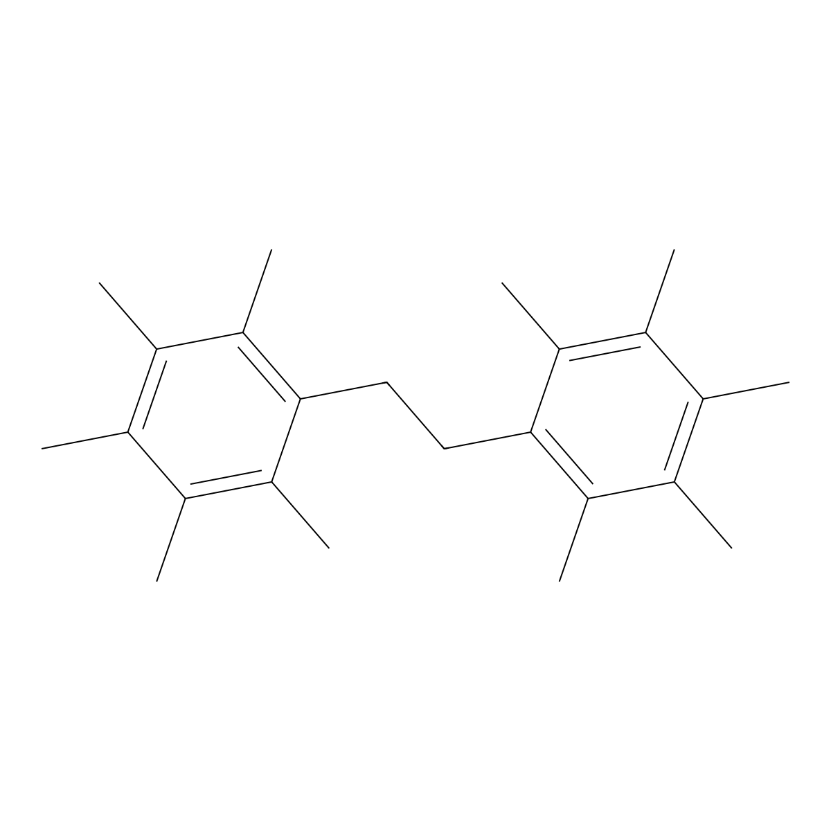 1,2,3,4,5-Pentamethyl-6-[2-(2,3,4,5,6-pentamethylphenyl)ethyl]benzene molecular structure, CAS 52145-28-5