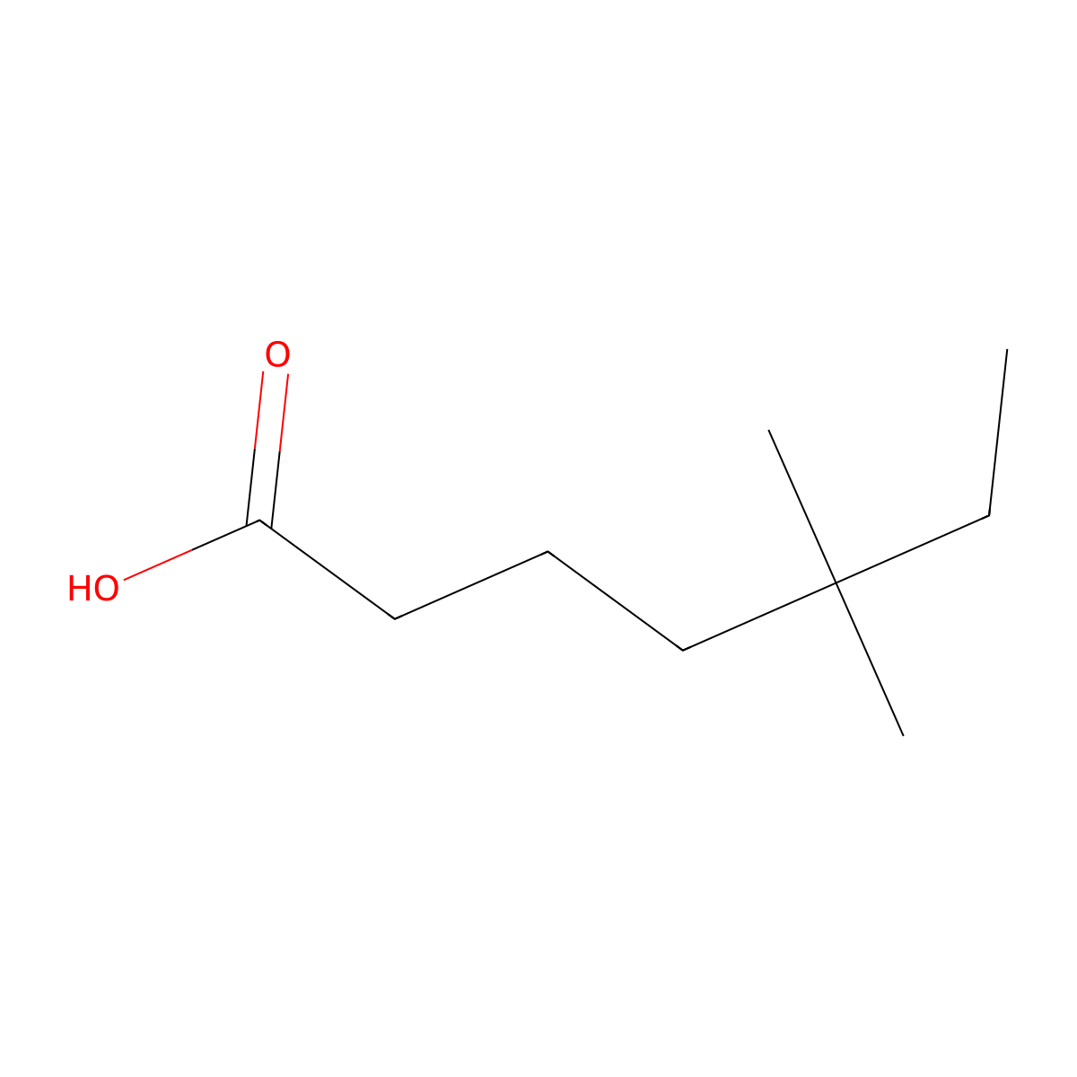 5,5-Dimethylheptanoic acid molecular structure, CAS 52146-21-1