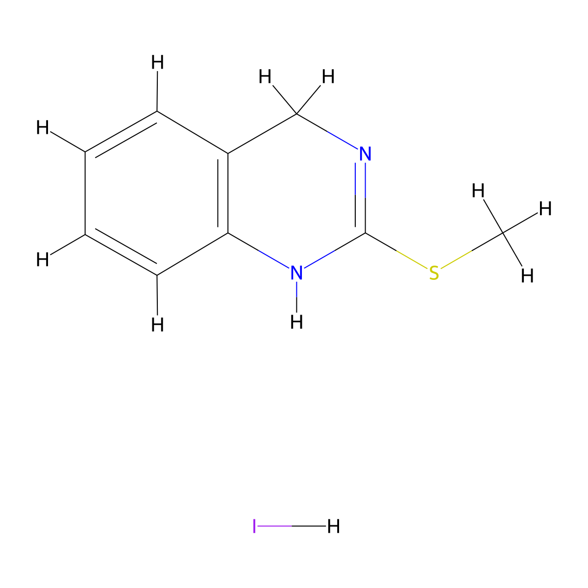 2-(Methylsulfanyl)-3,4-dihydroquinazoline hydroiodide molecular structure, CAS 52147-11-2
