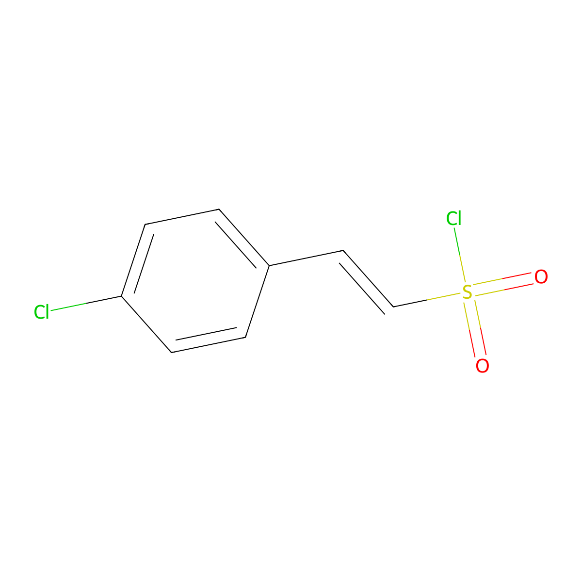 (E)-2-(4-chlorophenyl)ethene-1-sulfonyl chloride molecular structure, CAS 52147-98-5