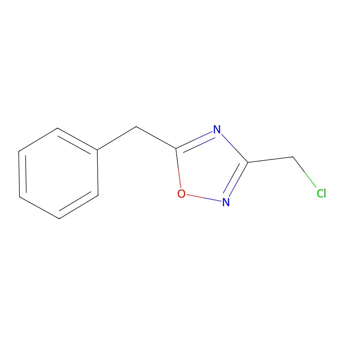 5-Benzyl-3-(chloromethyl)-1,2,4-oxadiazole molecular structure, CAS 52156-51-1