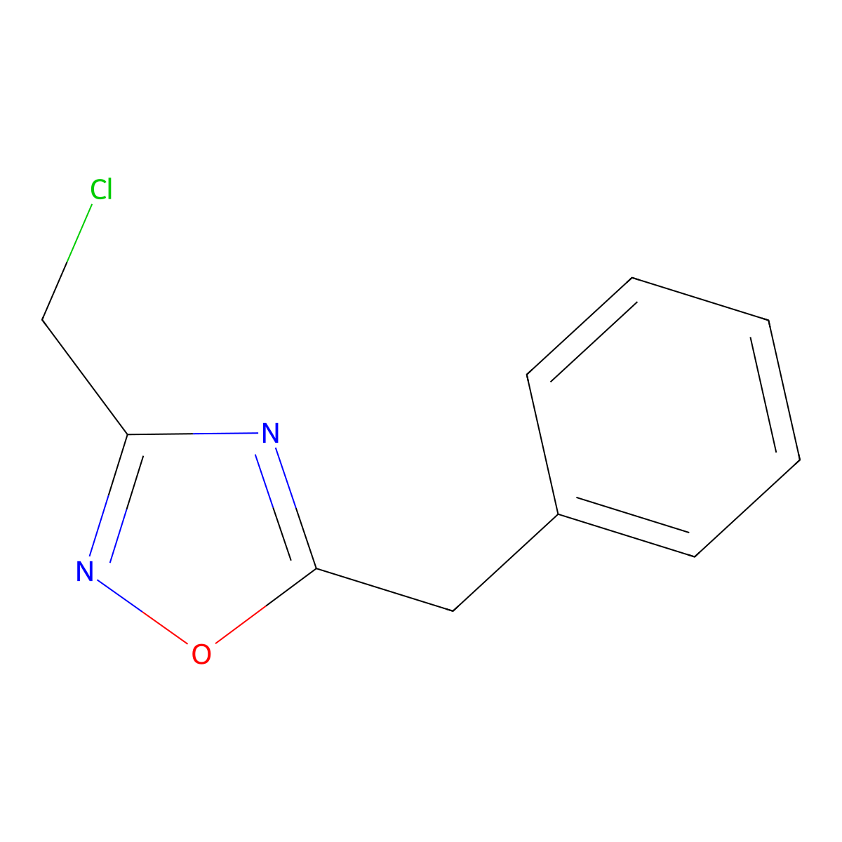 5-Benzyl-3-(chloromethyl)-1,2,4-oxadiazole molecular structure, CAS 52156-51-1