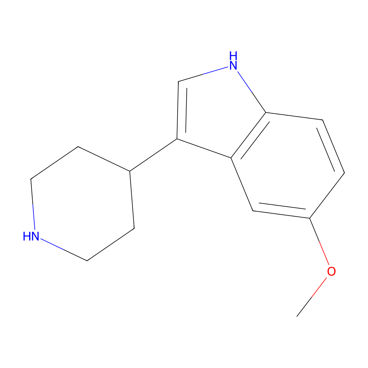 5-methoxy-3-(piperidin-4-yl)-1H-indole molecular structure, CAS 52157-82-1