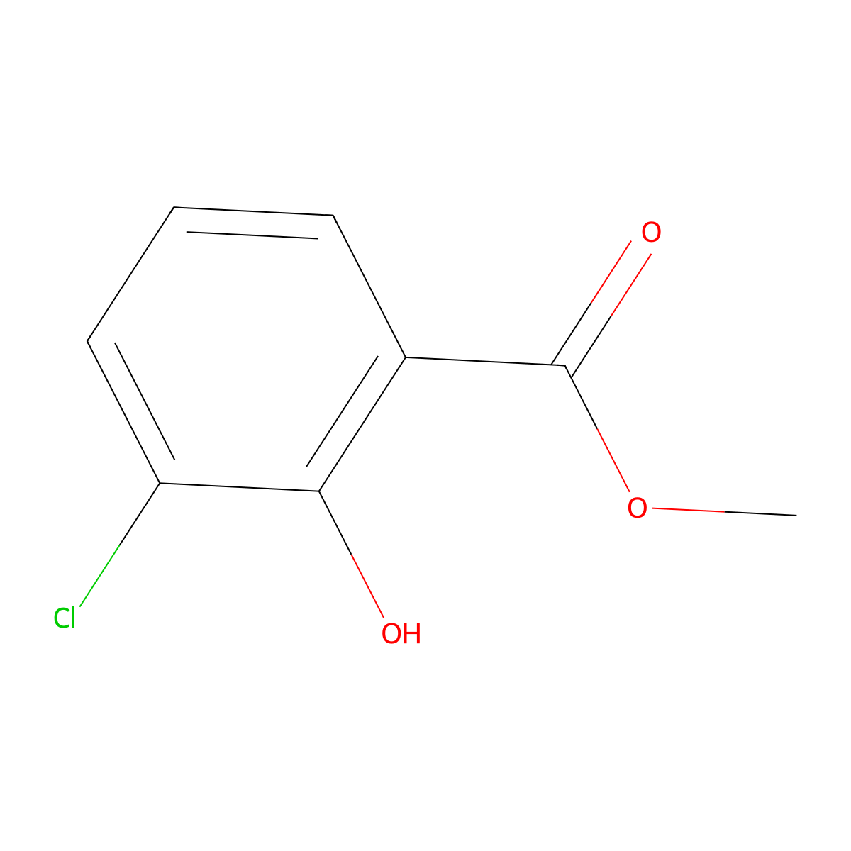 Methyl 3-chlorosalicylate molecular structure, CAS 52159-67-8