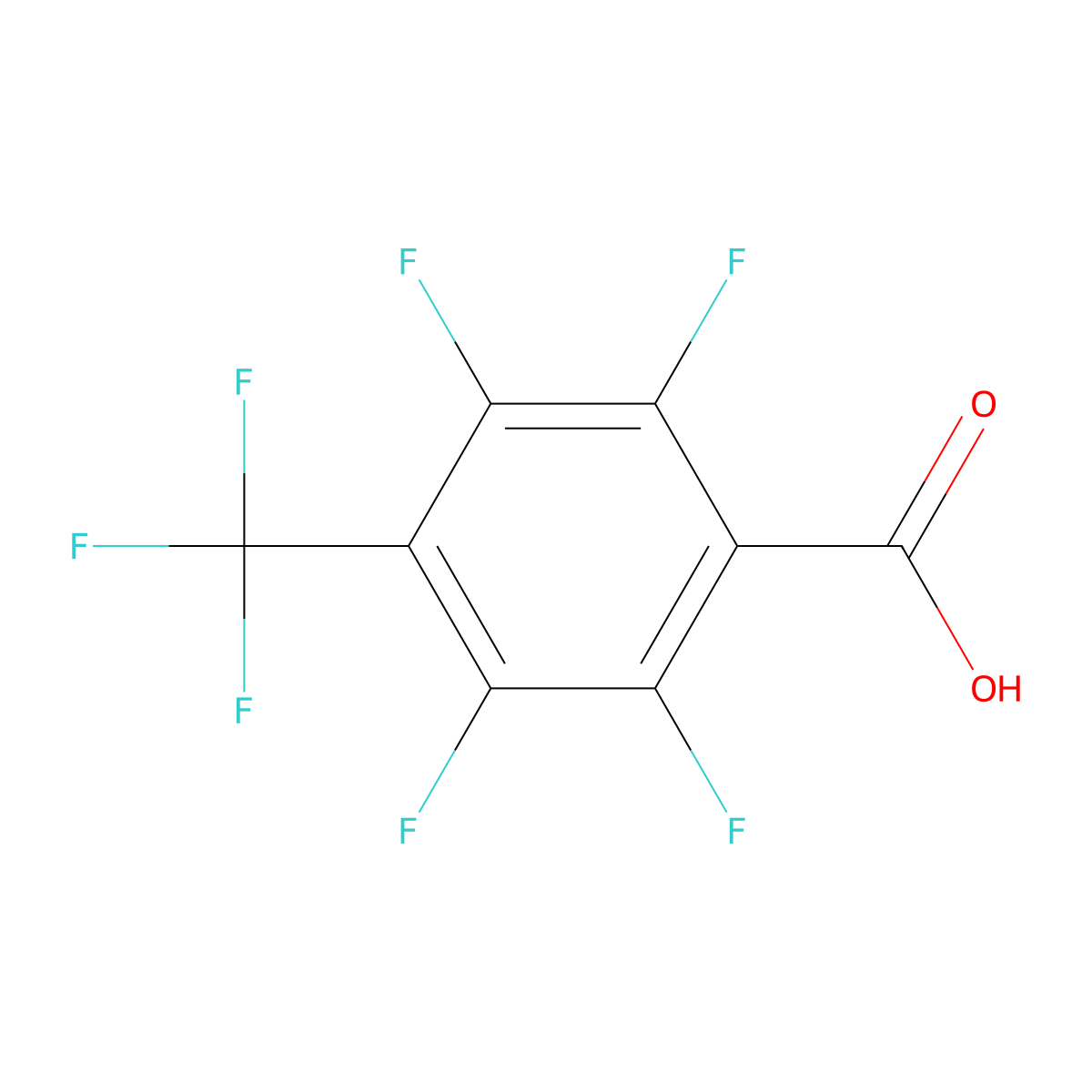 2,3,5,6-tetrafluoro-4-(trifluoromethyl)benzoic Acid molecular structure, CAS 5216-22-8