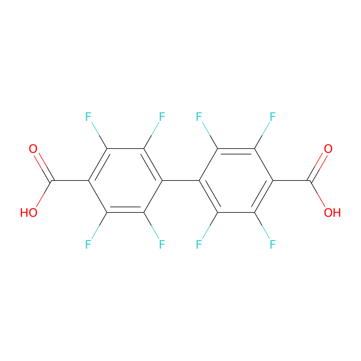 2,2',3,3',5,5',6,6'-Octafluoro-[1,1'-biphenyl]-4,4'-dicarboxylic acid molecular structure, CAS 5216-23-9