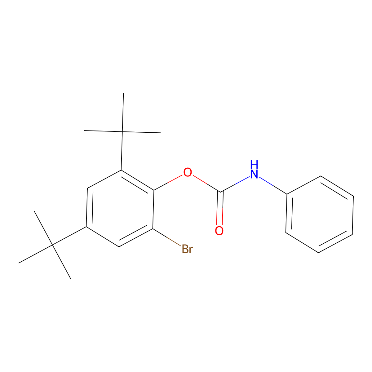 2-Bromo-4,6-di-tert-butylphenyl phenylcarbamate molecular structure, CAS 5216-48-8