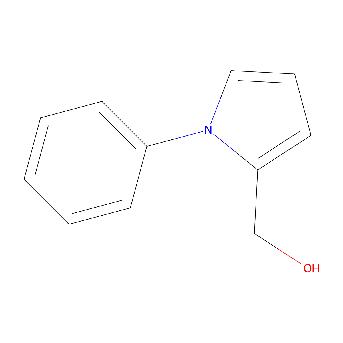 (1-Phenylpyrrol-2-yl)methanol molecular structure, CAS 52160-53-9